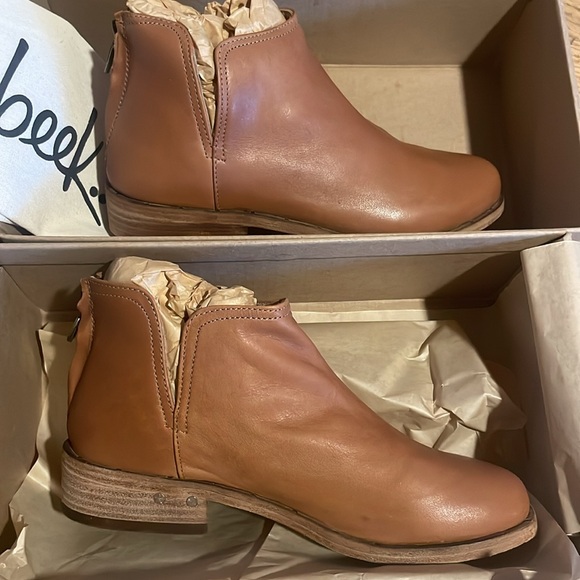 Beek Falcon Leather Cognac Zip up Ankle Boots Size 6 - Picture 3 of 4